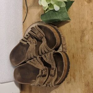 Birkenstock Granada Brown Leather Tan Sandals Womens 6  EU 37